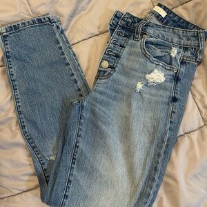 Eunina Blue Distressed Skinny Jeans